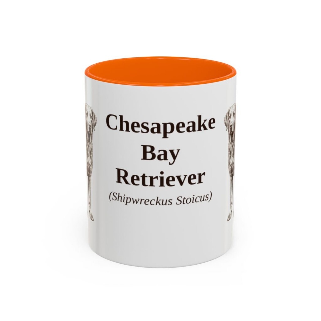 11oz Chesapeake Bay Retriever Latin Mug, Orange, front view