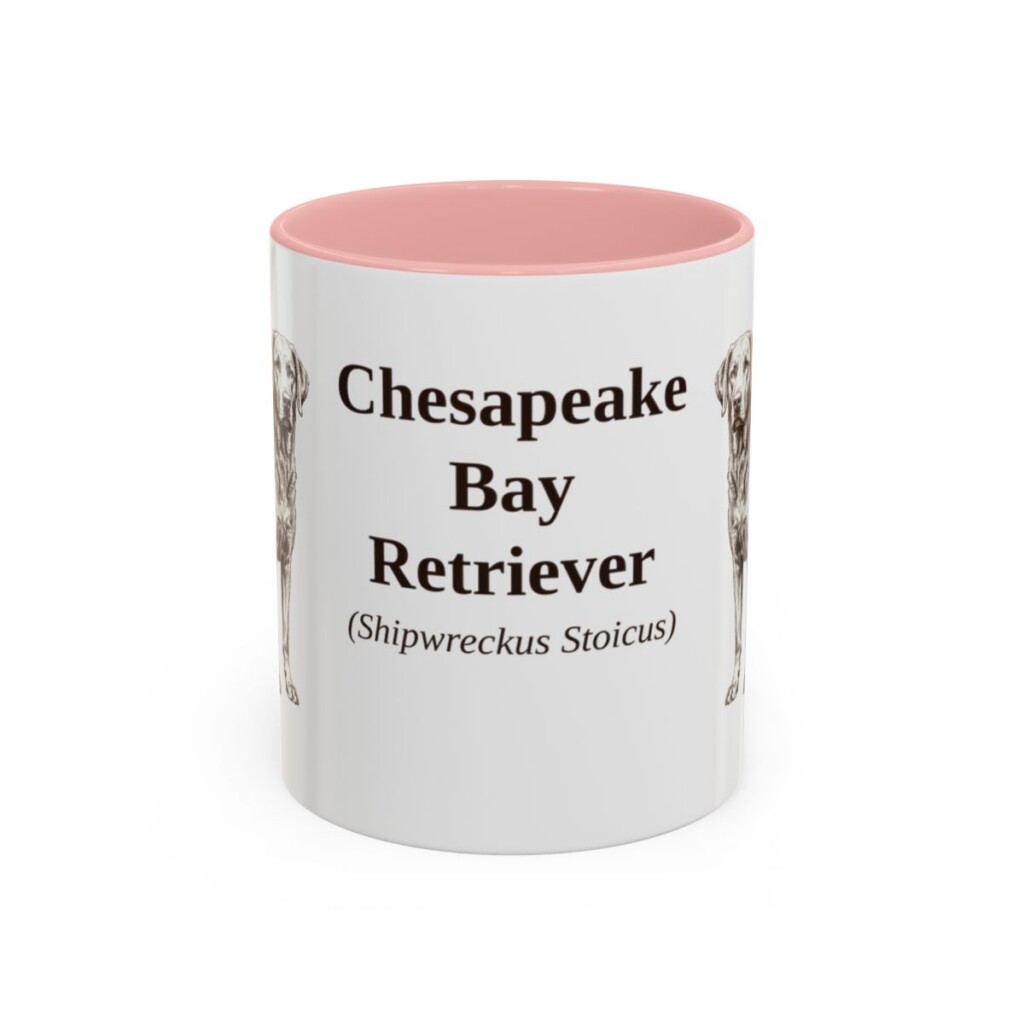 11oz Chesapeake Bay Retriever Latin Mug, Pink, front view