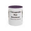 11oz Chesapeake Bay Retriever Latin Mug, Purple, front view