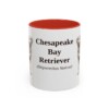 11oz Chesapeake Bay Retriever Latin Mug, Red, front view