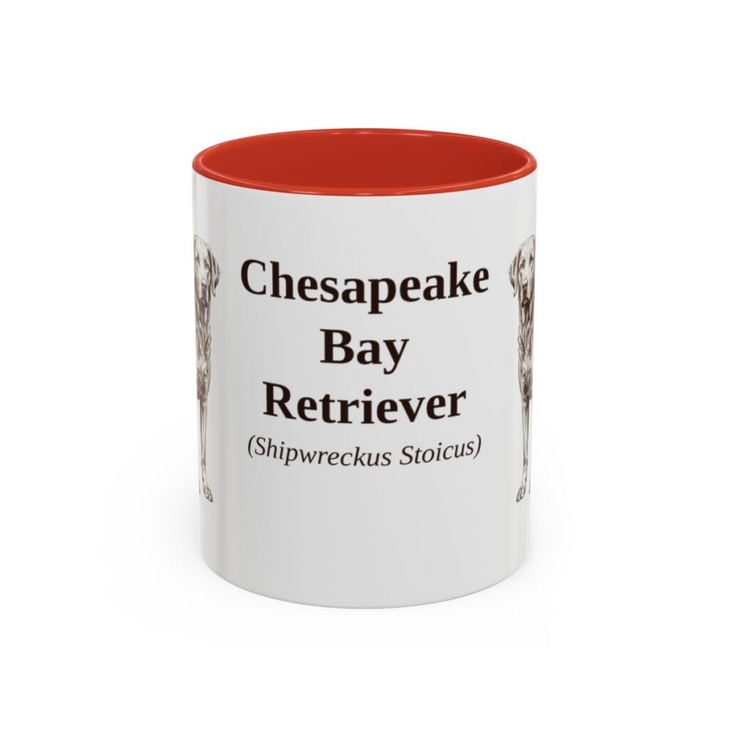 11oz Chesapeake Bay Retriever Latin Mug, Red, front view