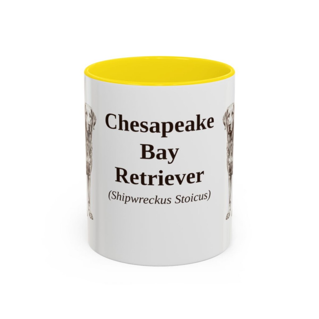 11oz Chesapeake Bay Retriever Latin Mug, Yellow, front view