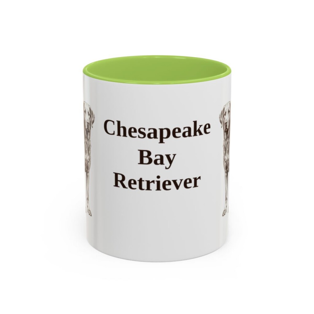 11oz Chesapeake Bay Retriever Mug, Light Green, front view