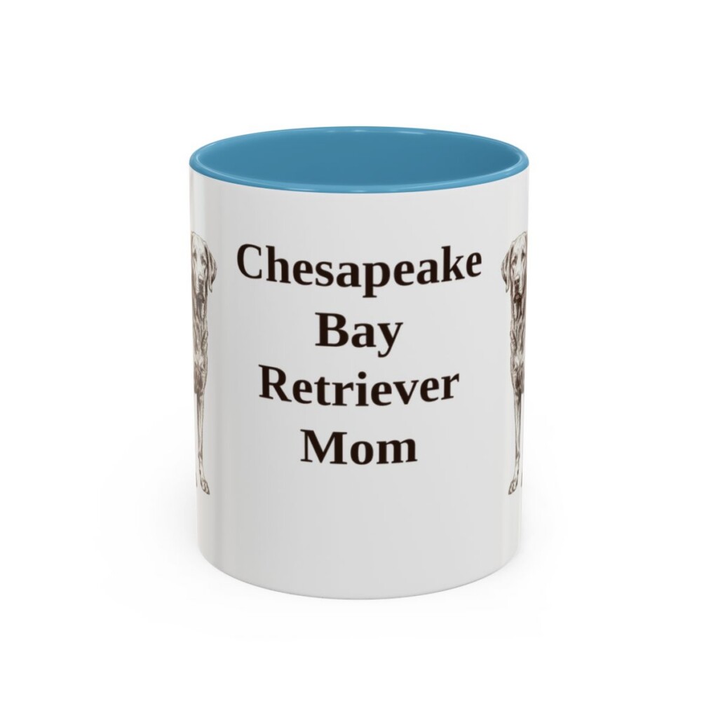 11oz Chesapeake Bay Retriever Dog Mom Mug, Light Blue, front view