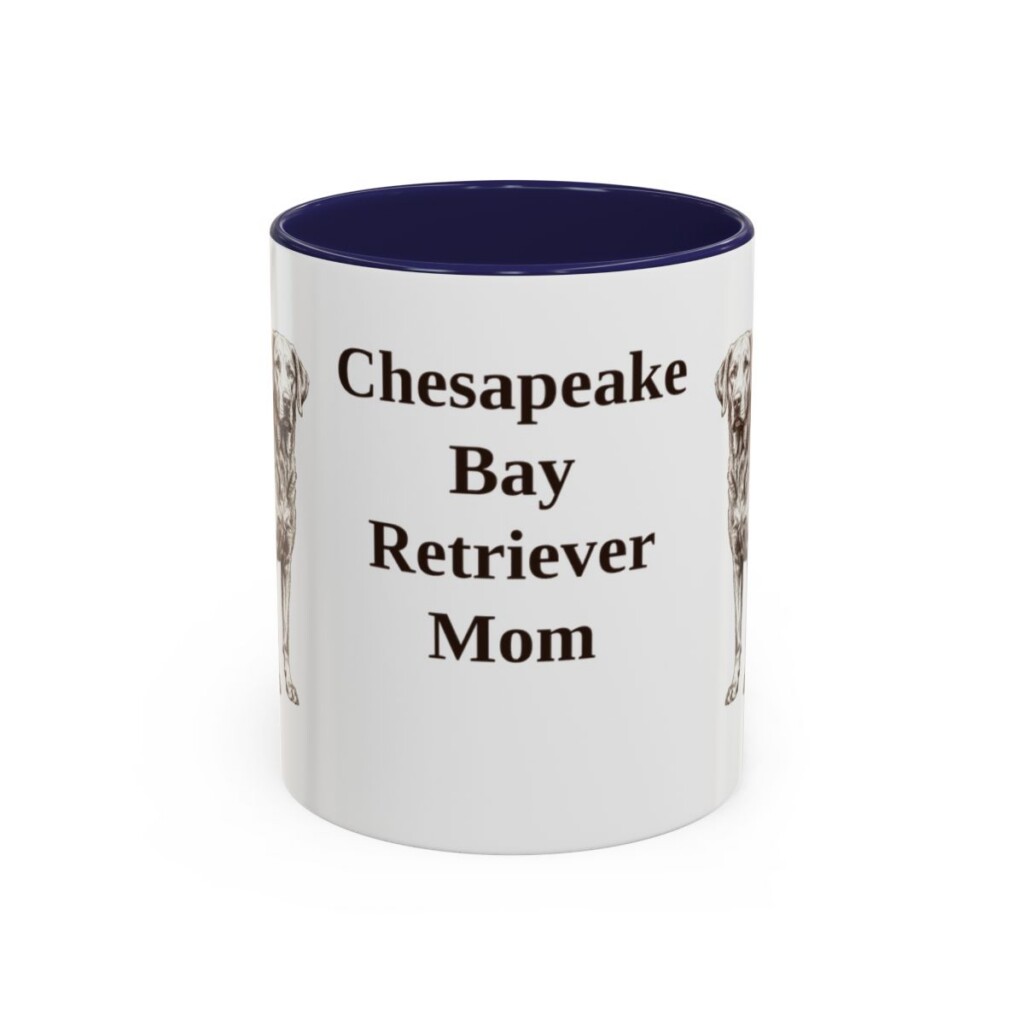 11oz Chesapeake Bay Retriever Dog Mom Mug, Navy, front view