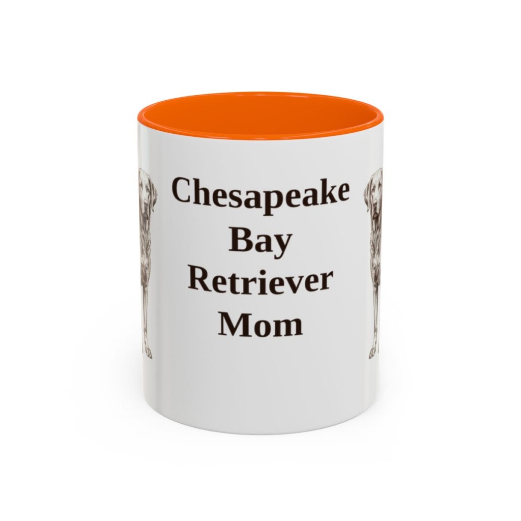 11oz Chesapeake Bay Retriever Dog Mom Mug, Orange, front view