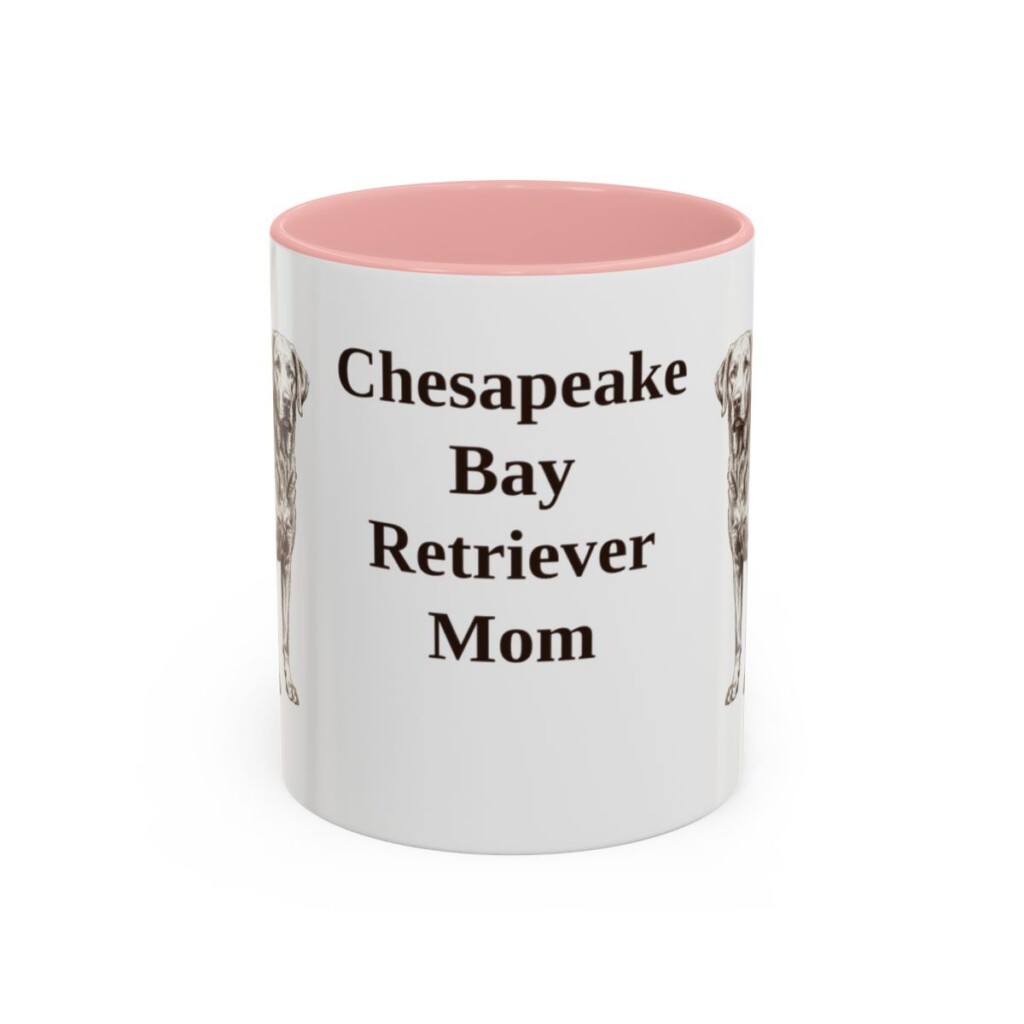 11oz Chesapeake Bay Retriever Dog Mom Mug, Pink, front view