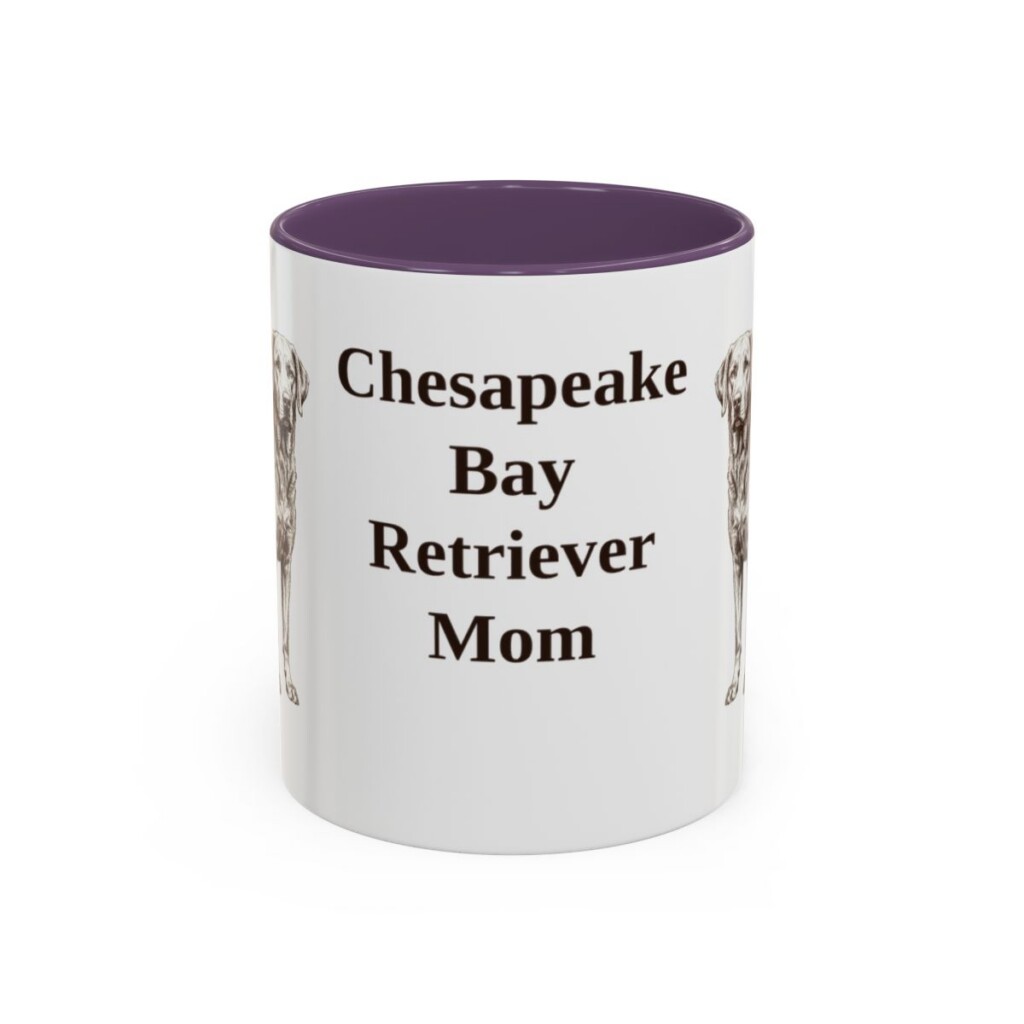 11oz Chesapeake Bay Retriever Dog Mom Mug, Purple, front view
