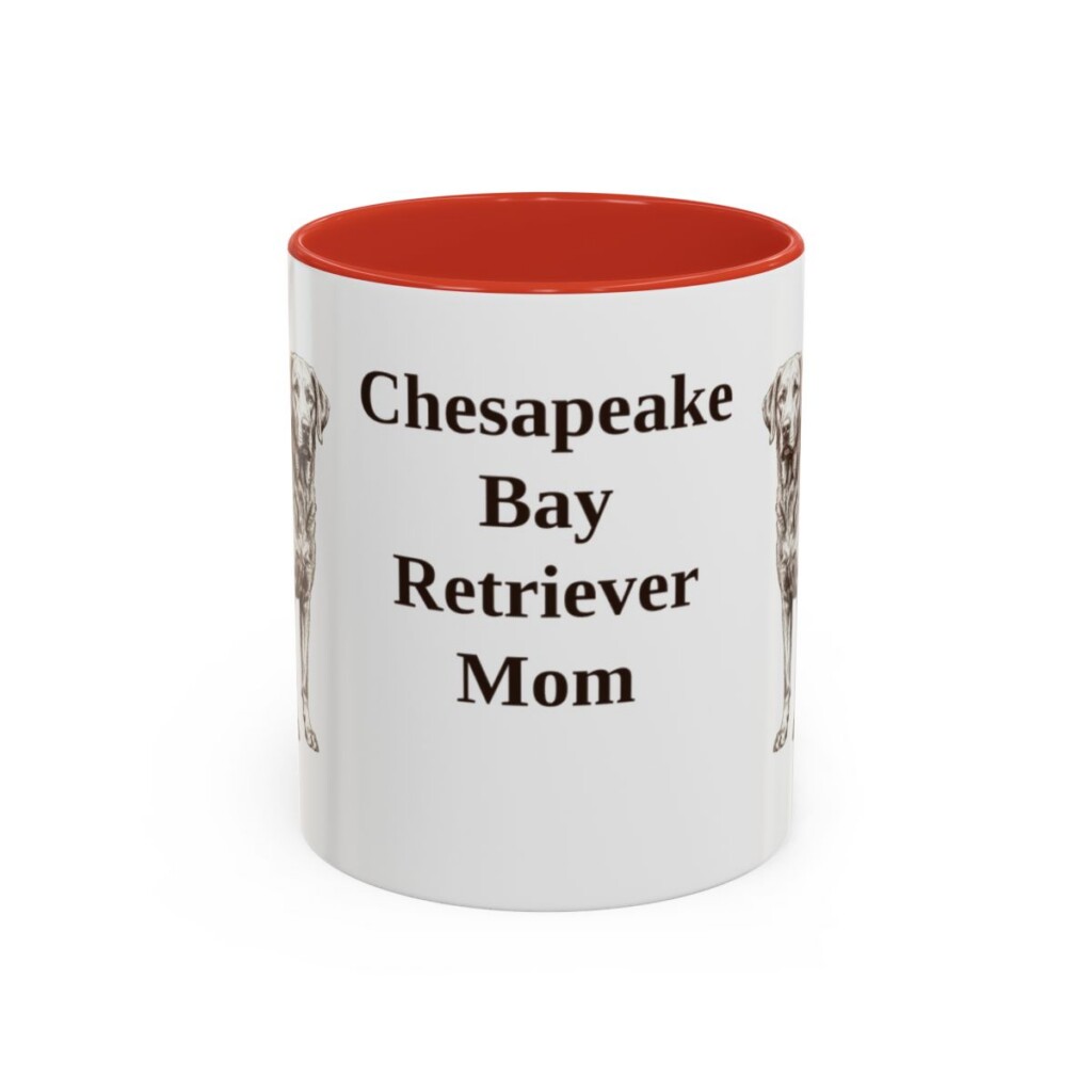 11oz Chesapeake Bay Retriever Dog Mom Mug, Red, front view
