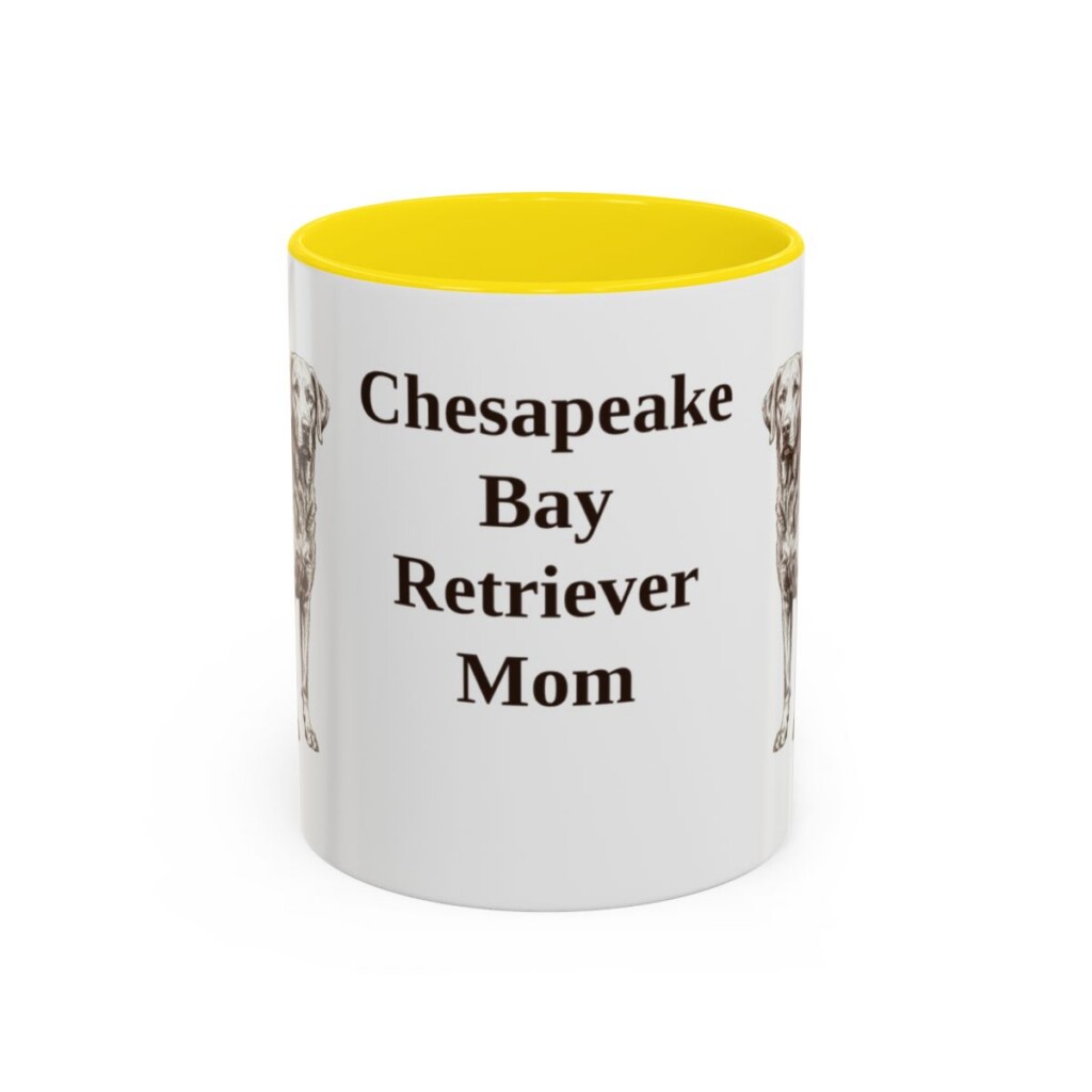 11oz Chesapeake Bay Retriever Dog Mom Mug, Yellow, front view