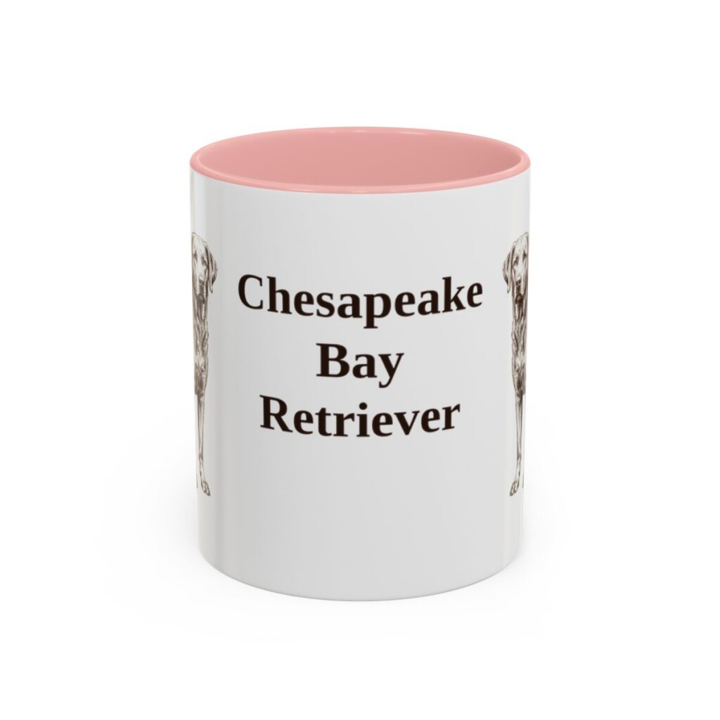 11oz Chesapeake Bay Retriever Mug, Pink, front view