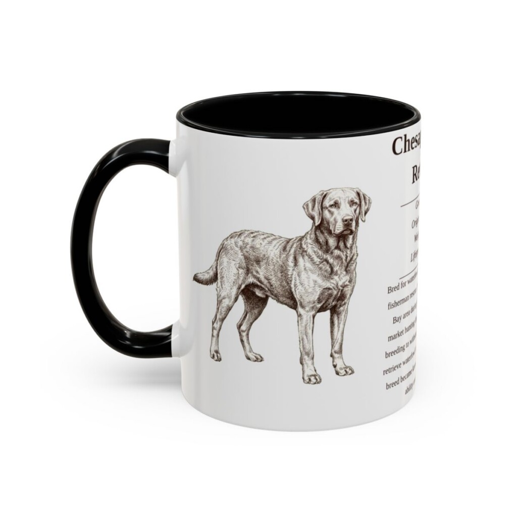 11oz Chesapeake Bay Retriever Mug, Black, left side view