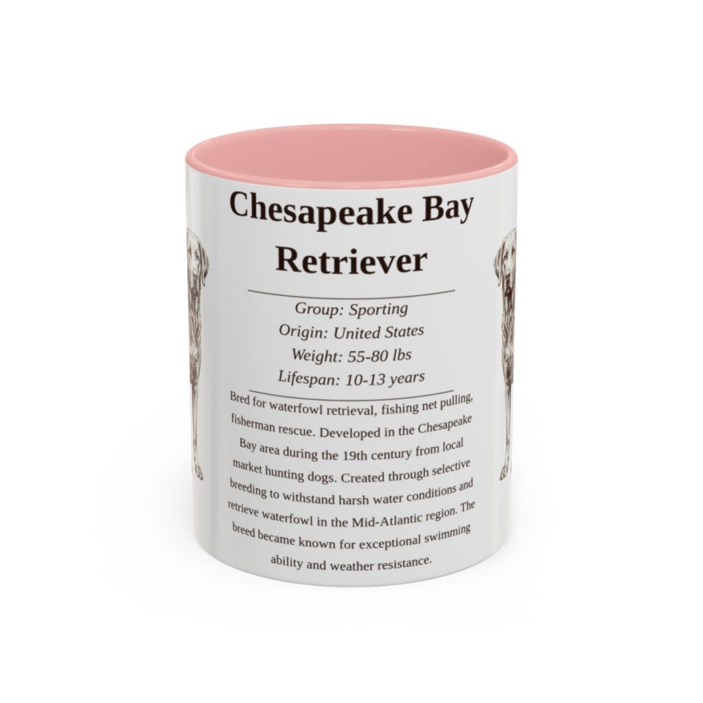 11oz Chesapeake Bay Retriever Mug, Pink, front view