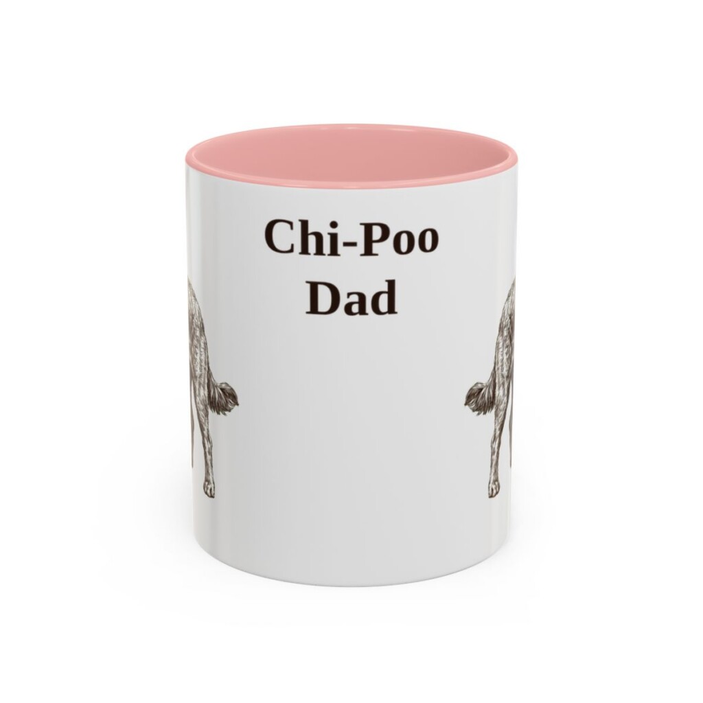 11oz Chi-Poo Dog Dad Mug, Pink, front view