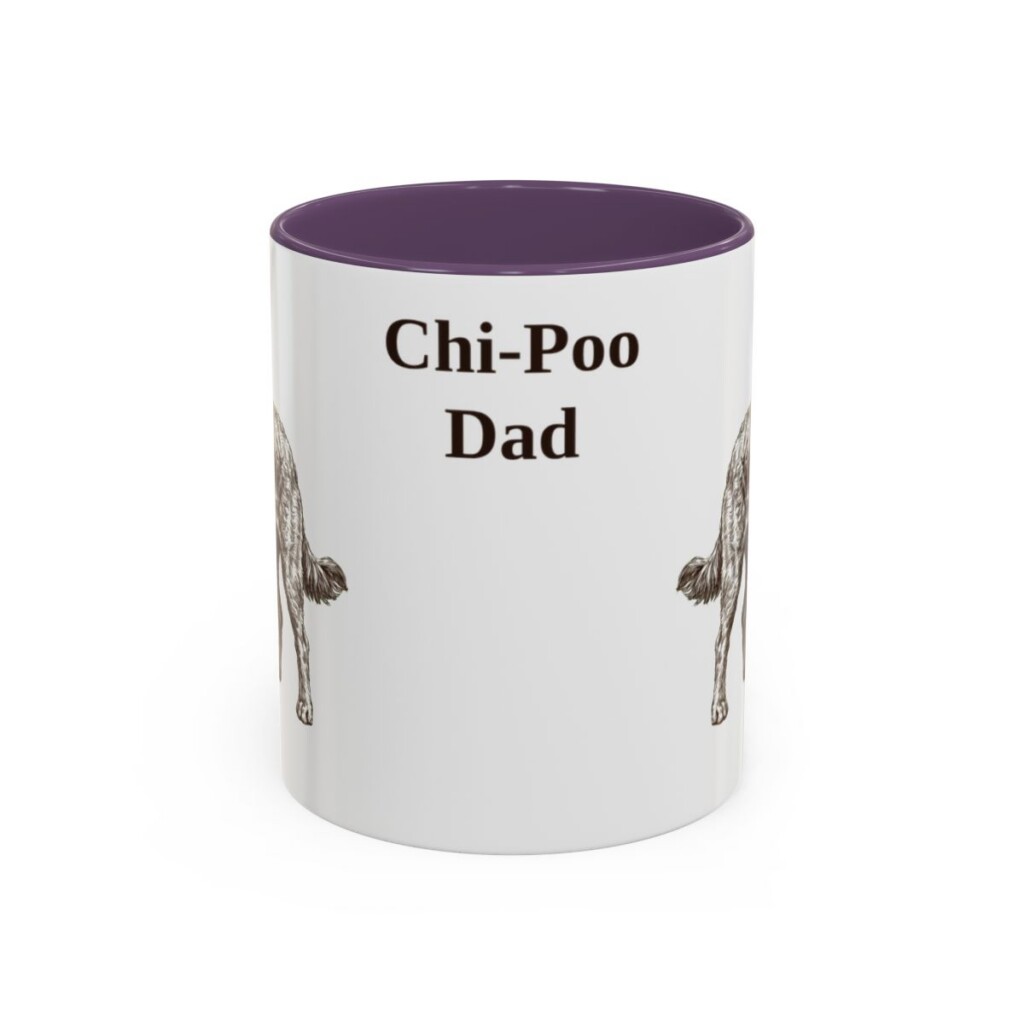 11oz Chi-Poo Dog Dad Mug, Purple, front view