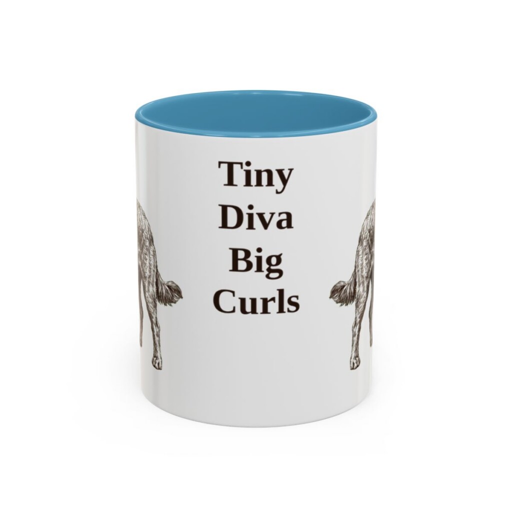 11oz Funny Chi-Poo Mug, Light Blue, front view