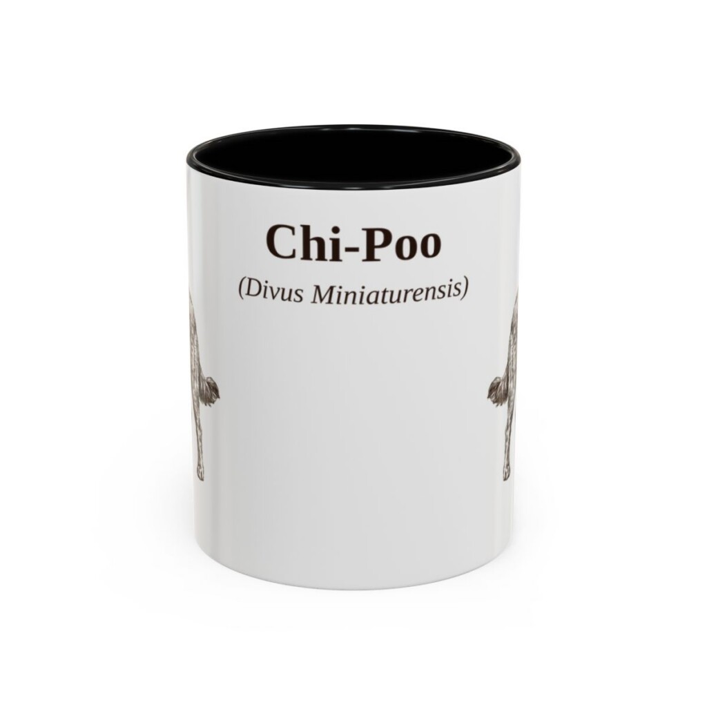 11oz Chi-Poo Latin Mug, Black, front view