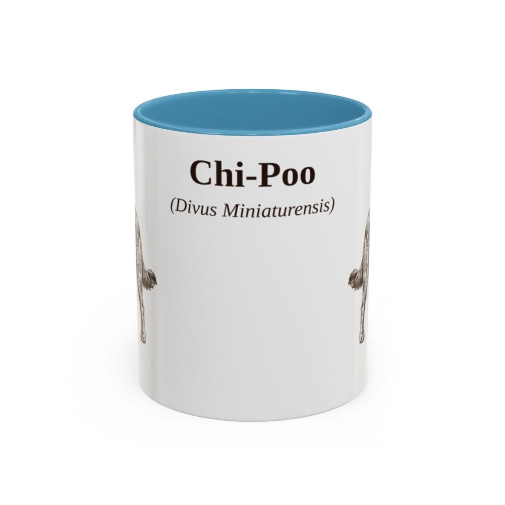 11oz Chi-Poo Latin Mug, Light Blue, front view