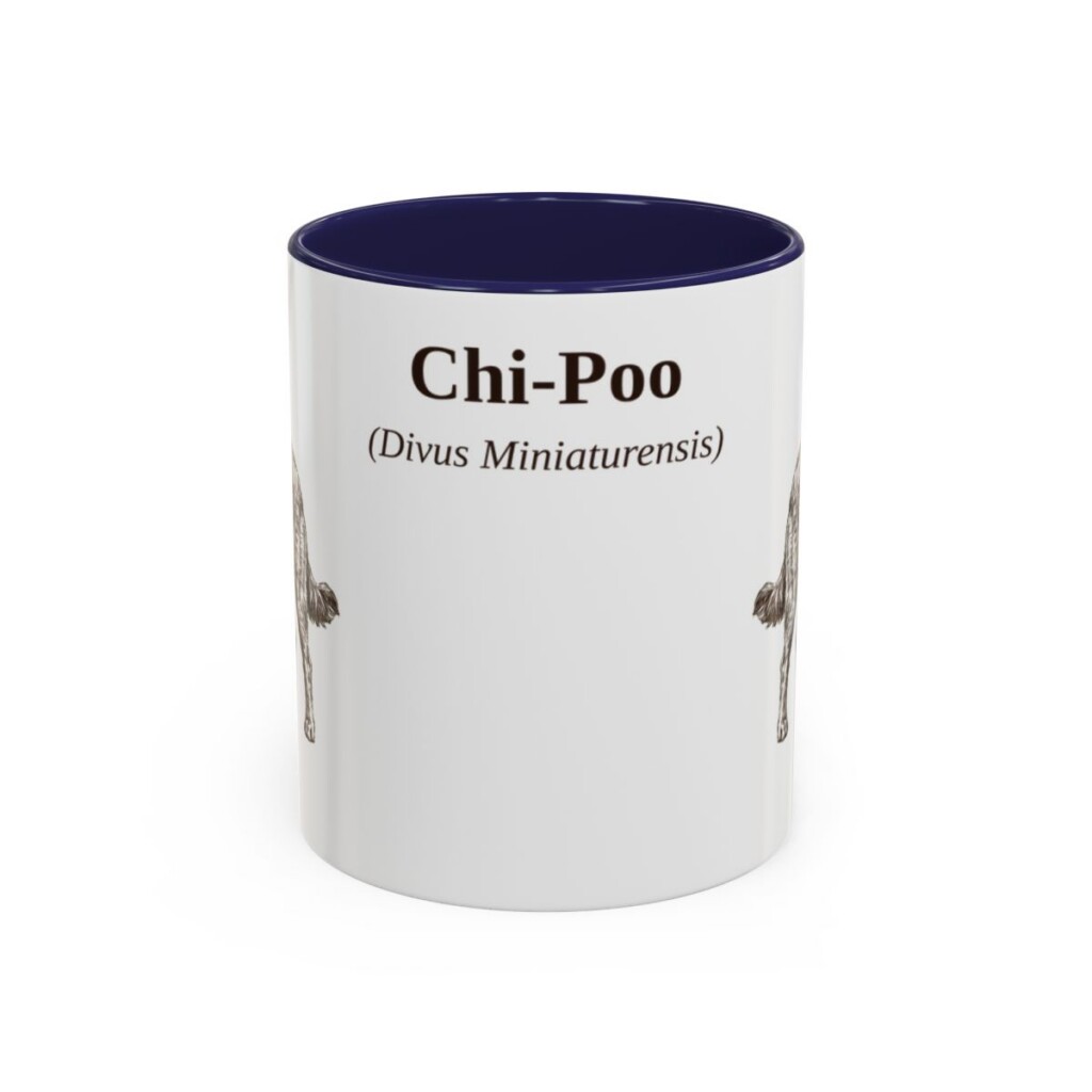 11oz Chi-Poo Latin Mug, Navy, front view