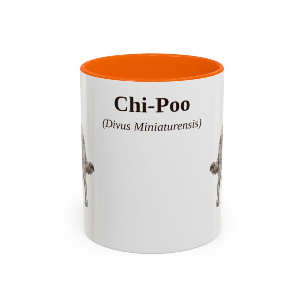 11oz Chi-Poo Latin Mug, Orange, front view
