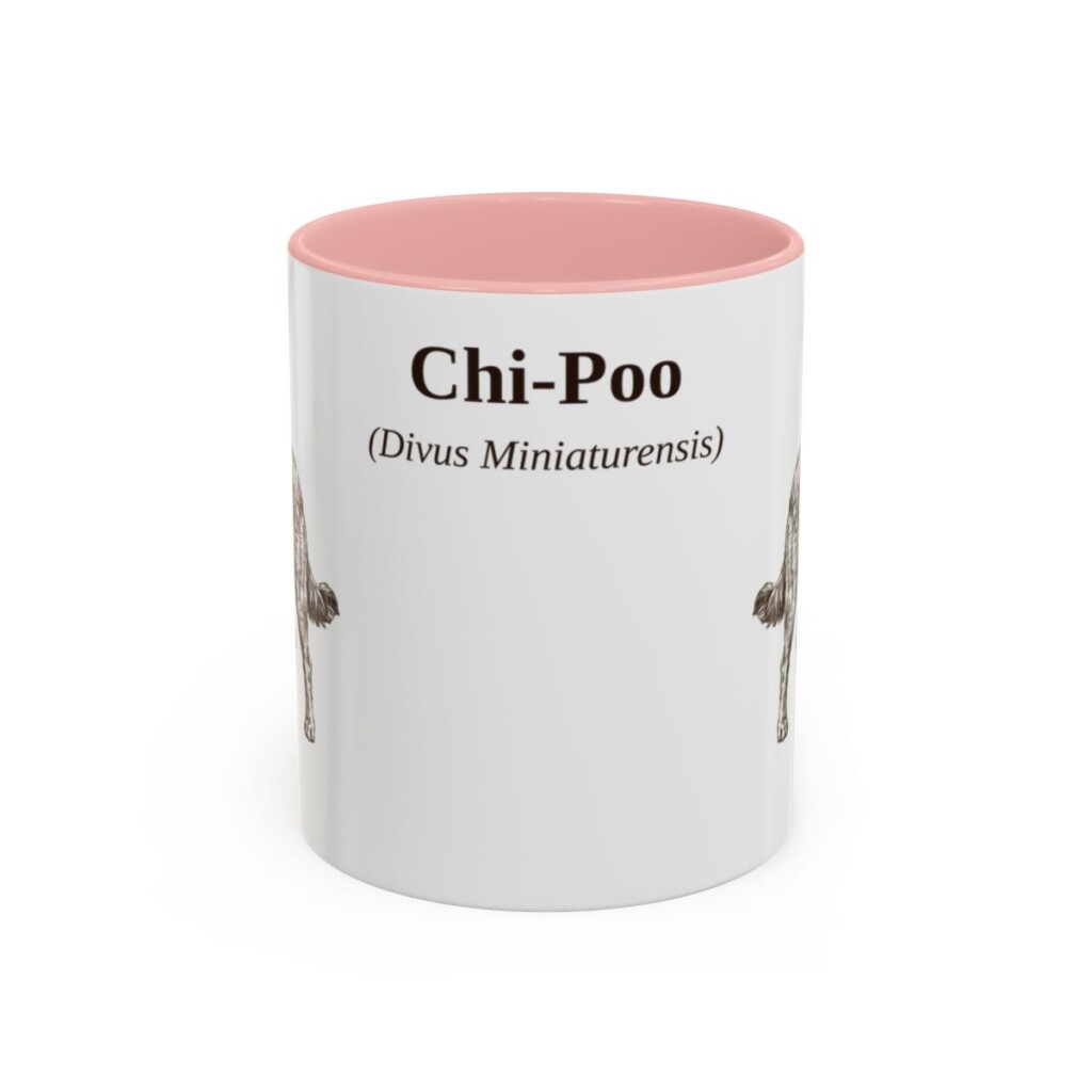 11oz Chi-Poo Latin Mug, Pink, front view