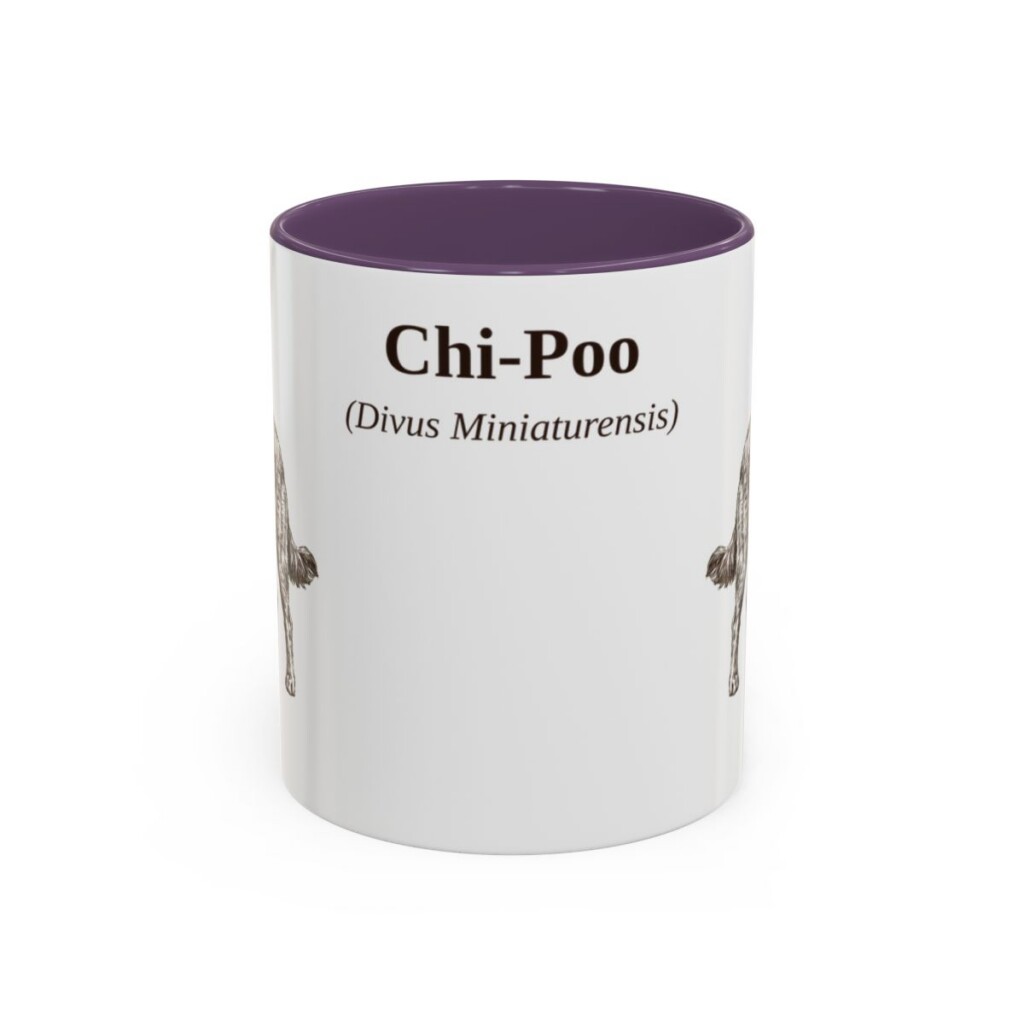 11oz Chi-Poo Latin Mug, Purple, front view