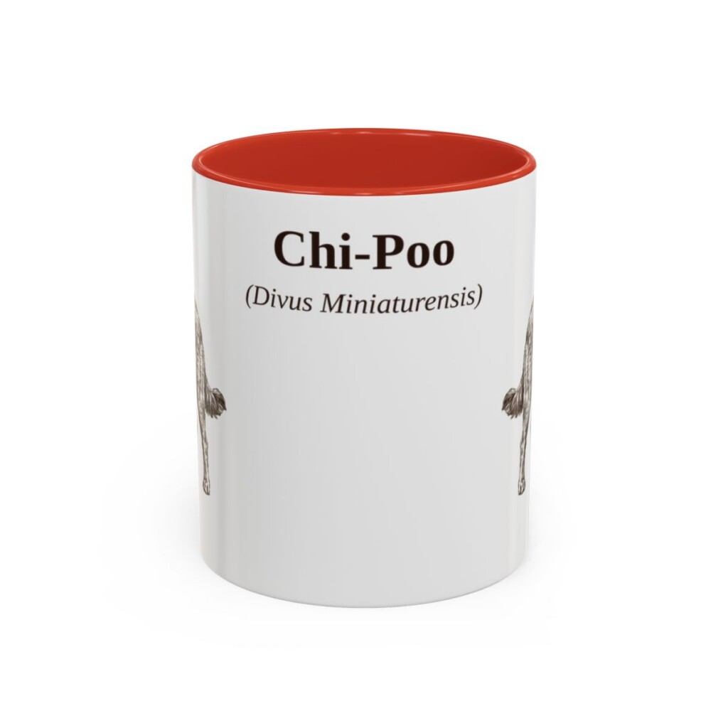 11oz Chi-Poo Latin Mug, Red, front view