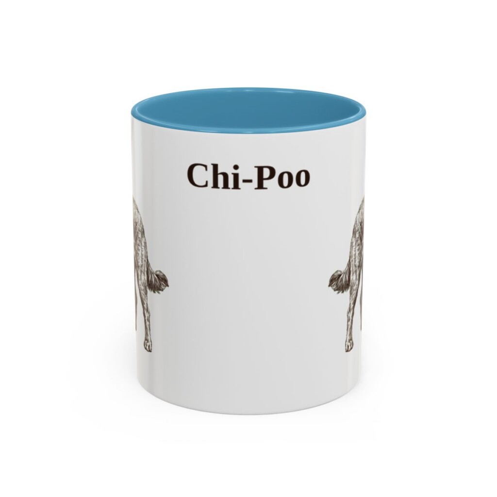 11oz Chi-Poo Mug, Light Blue, front view