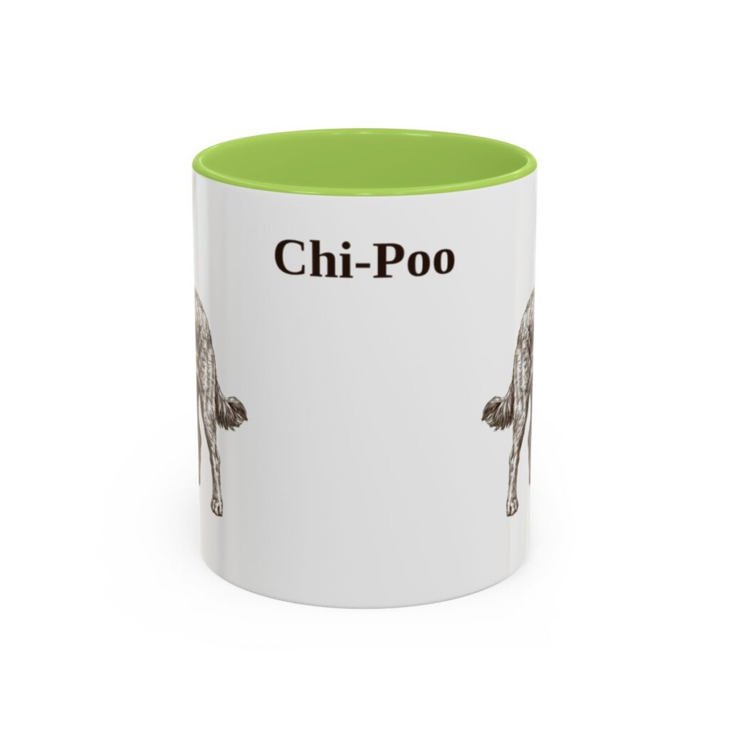 11oz Chi-Poo Mug, Light Green, front view
