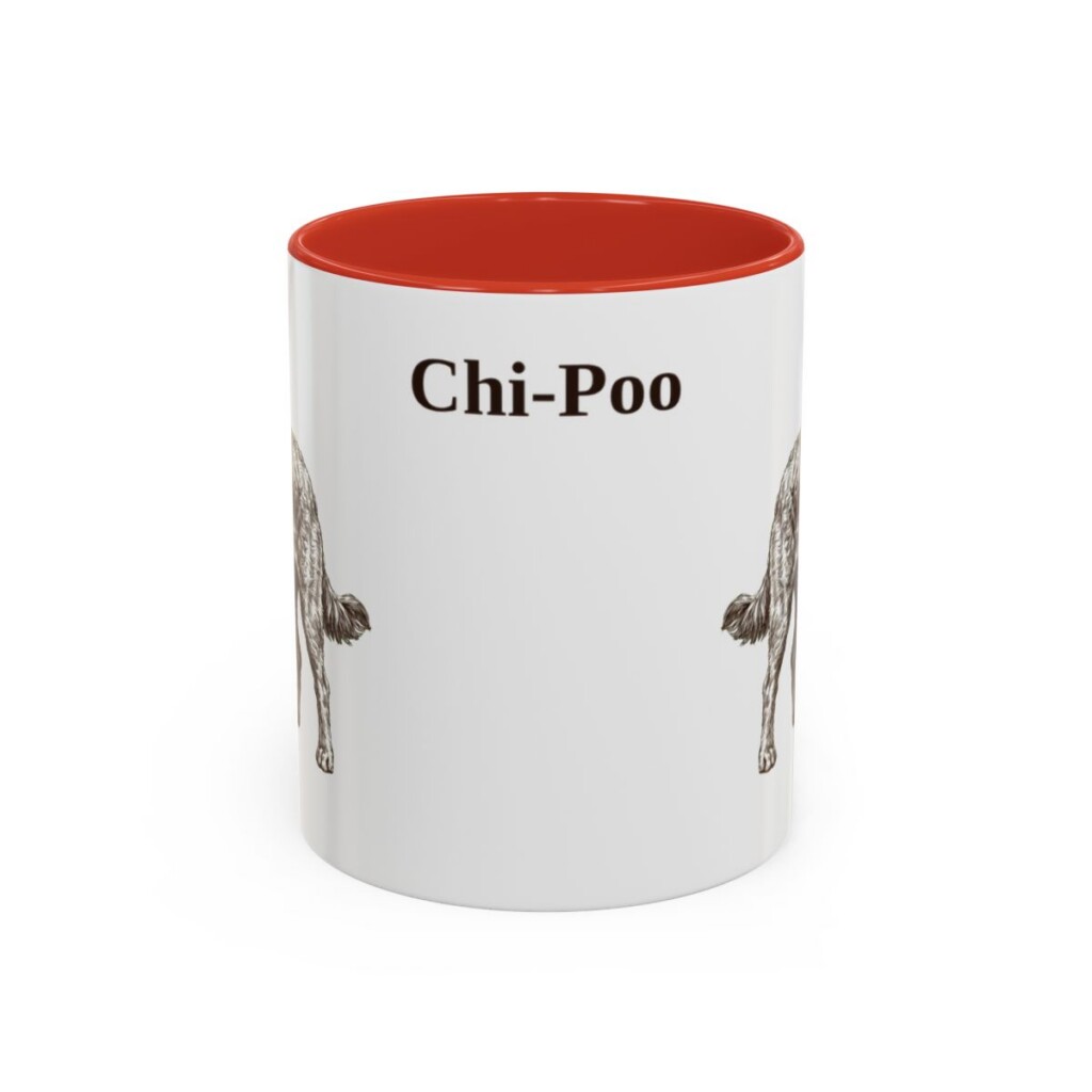 11oz Chi-Poo Mug, Red, front view