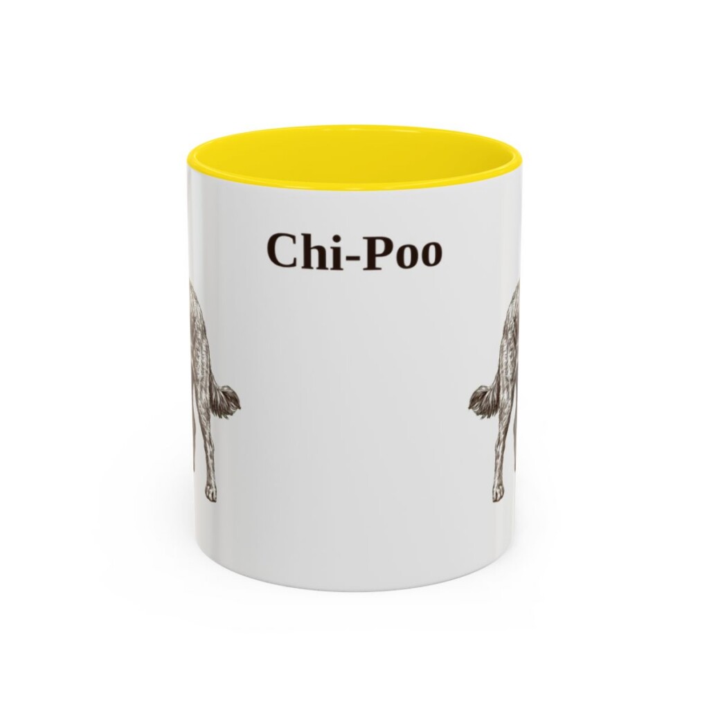11oz Chi-Poo Mug, Yellow, front view