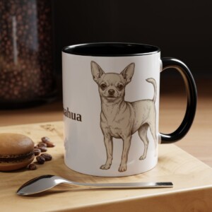 11oz Chihuahua Mug, Black, lifestyle photo