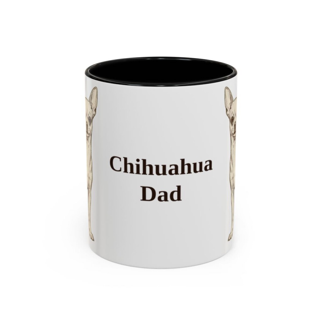 11oz Chihuahua Dog Dad Mug, Black, front view