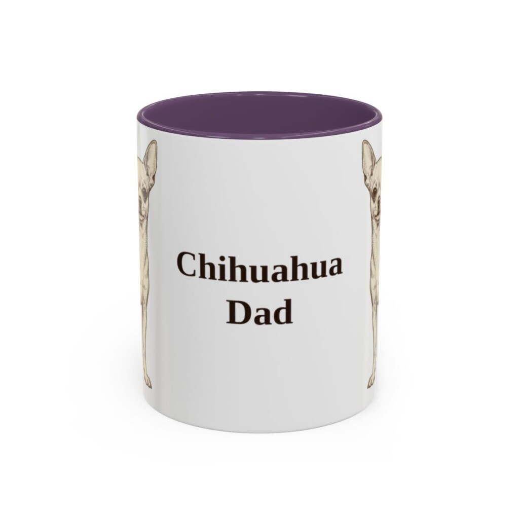11oz Chihuahua Dog Dad Mug, Purple, front view