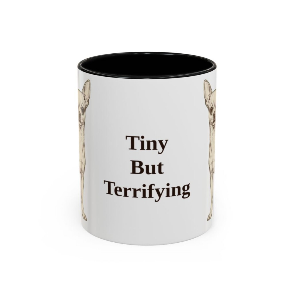 11oz Funny Chihuahua Mug, Black, front view