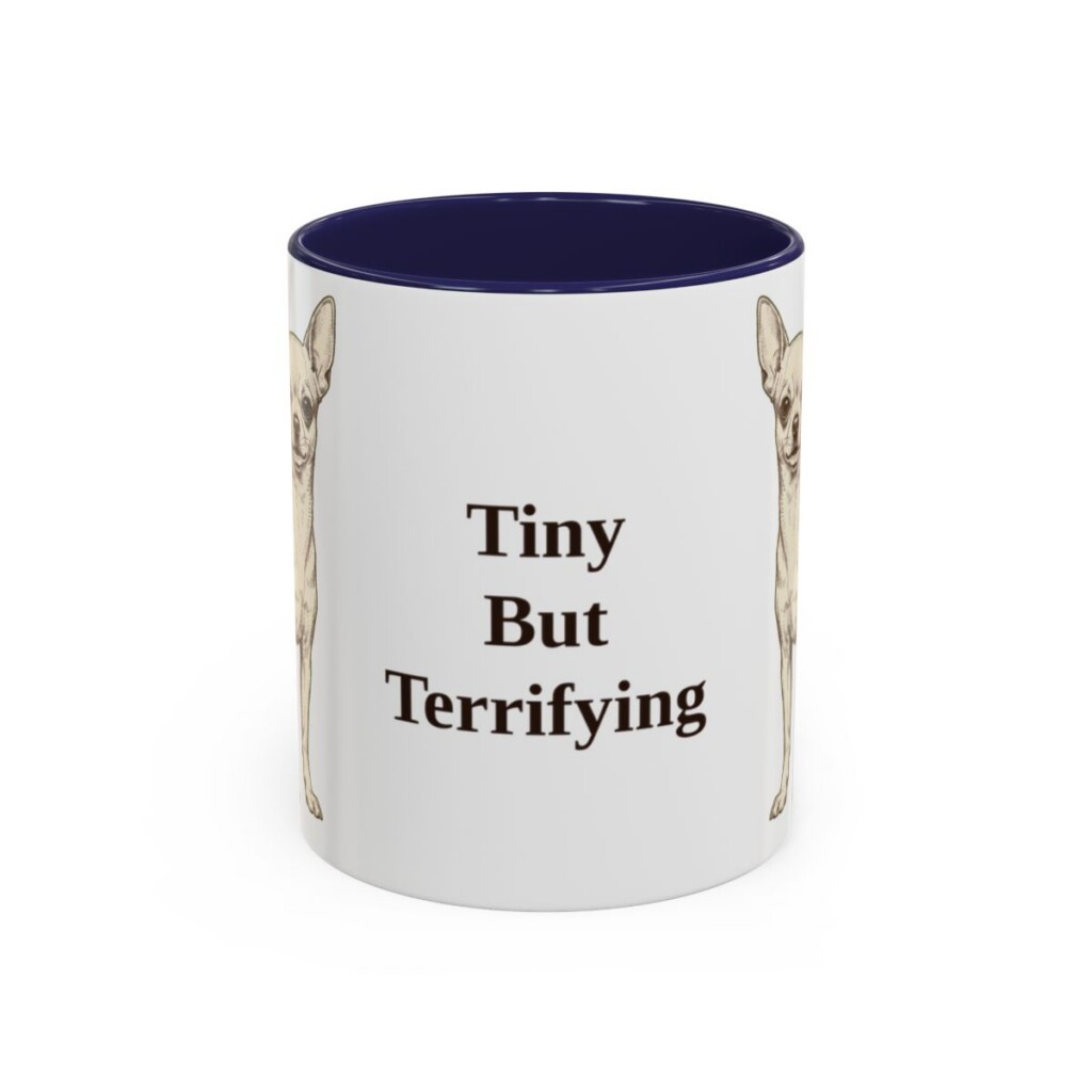 11oz Funny Chihuahua Mug, Navy, front view