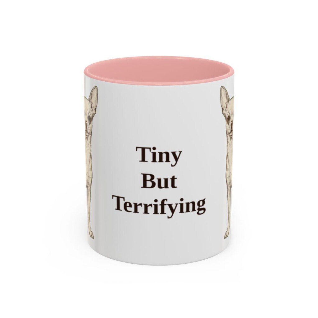 11oz Funny Chihuahua Mug, Pink, front view