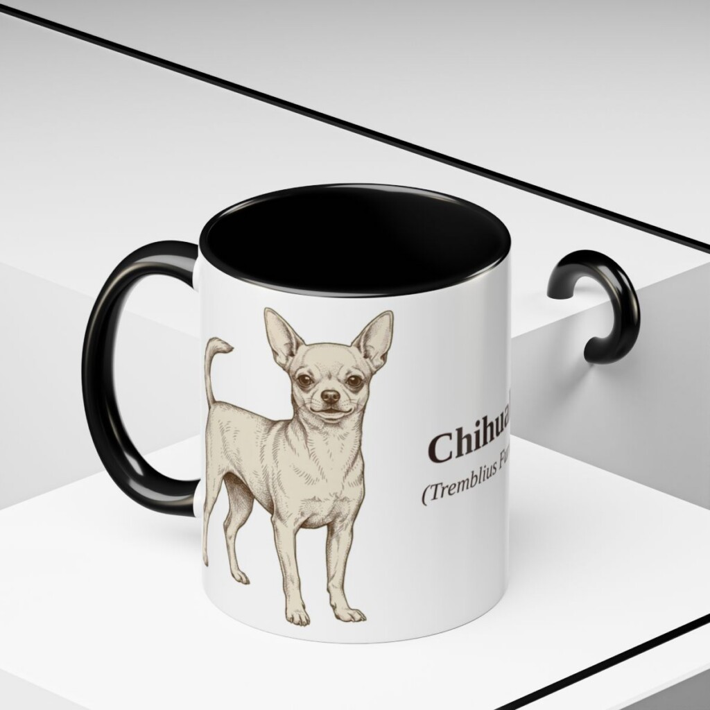 11oz-chihuahua-mug-latin-black-context-2 11oz Chihuahua Latin Mug, Black, lifestyle photo