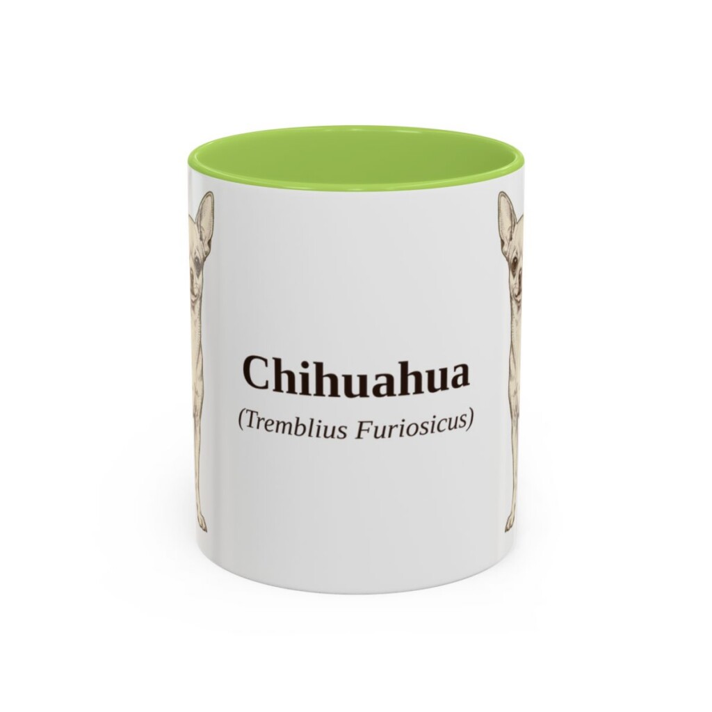 11oz-chihuahua-mug-latin-light-green 11oz Chihuahua Latin Mug, Light Green, front view