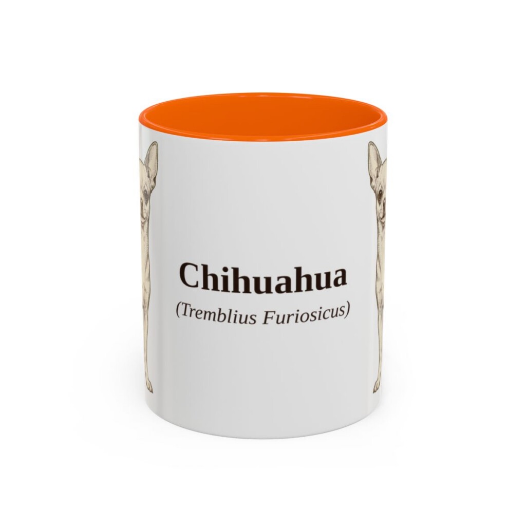 11oz-chihuahua-mug-latin-orange 11oz Chihuahua Latin Mug, Orange, front view
