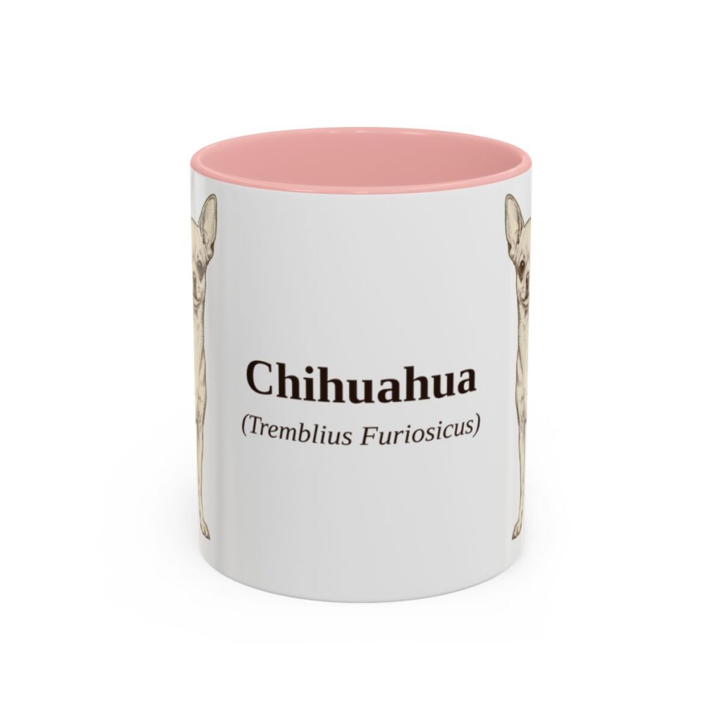 11oz-chihuahua-mug-latin-pink 11oz Chihuahua Latin Mug, Pink, front view