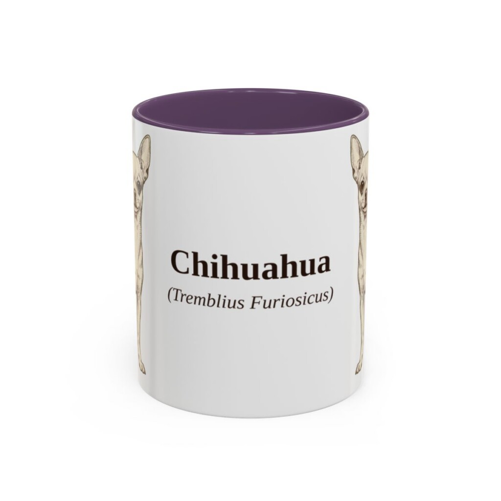 11oz-chihuahua-mug-latin-purple 11oz Chihuahua Latin Mug, Purple, front view