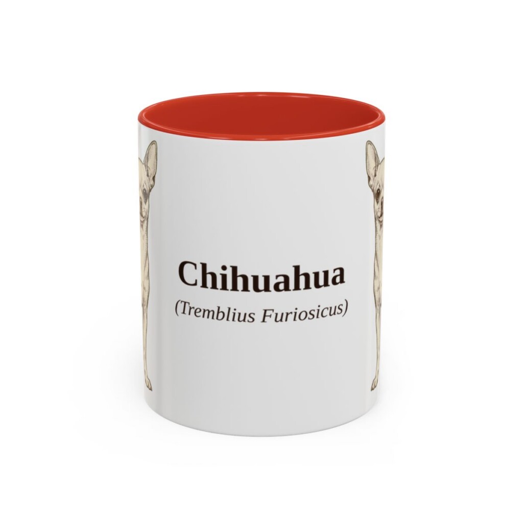 11oz-chihuahua-mug-latin-red 11oz Chihuahua Latin Mug, Red, front view