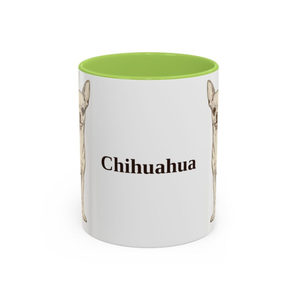 11oz Chihuahua Mug, Light Green, front view