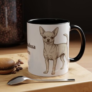 11oz Chihuahua Dog Mom Mug, Black, lifestyle photo