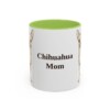 11oz-chihuahua-mug-mom-light-green 11oz Chihuahua Dog Mom Mug, Light Green, front view