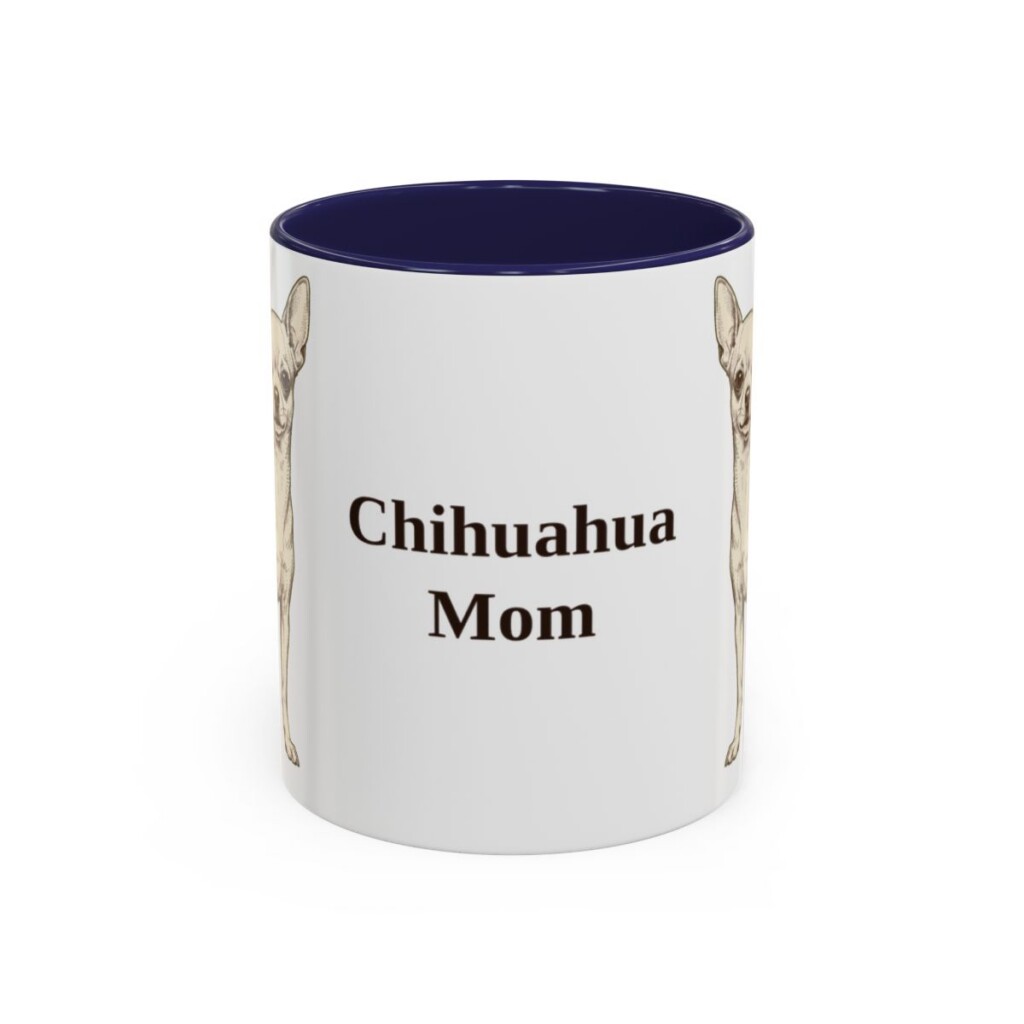 11oz-chihuahua-mug-mom-navy 11oz Chihuahua Dog Mom Mug, Navy, front view