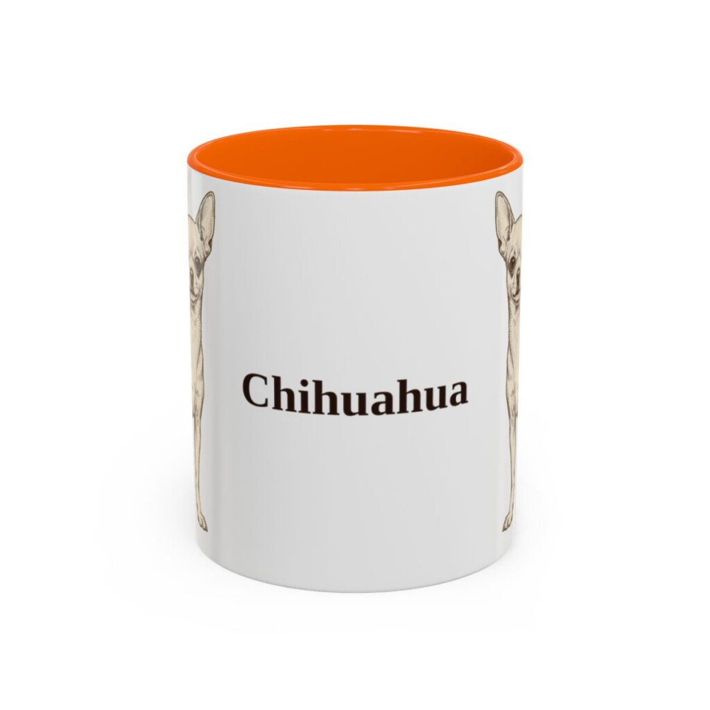 11oz Chihuahua Mug, Orange, front view