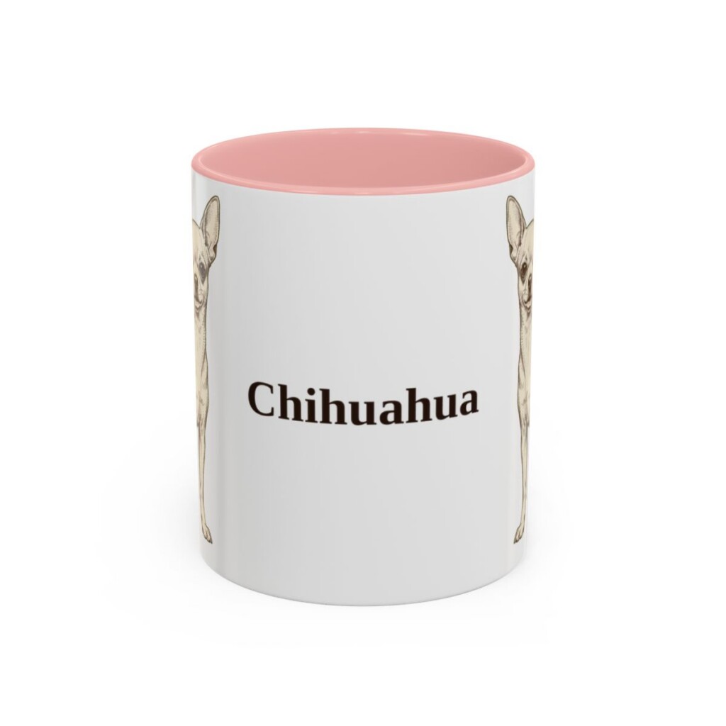 11oz Chihuahua Mug, Pink, front view