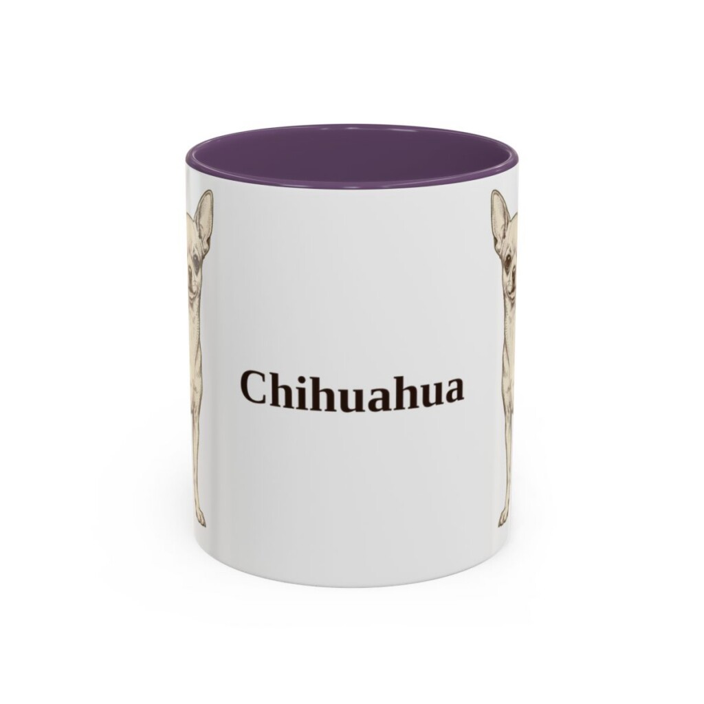 11oz Chihuahua Mug, Purple, front view